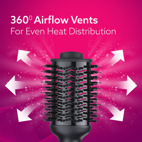 HV2179 Hot Air Brush for Hair, Blow Dryer Brush, Volumizer & Styler, 360° Airflow Vent, Oval Barrel for Hair Volume, Charcoal Bristles, Ceramic Coating Brushing Head, 1200W